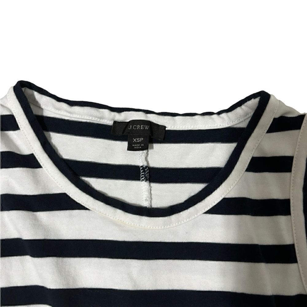 J Crew High-Low Maxi Dress Blue White Stripe Sleeveless Women's XS - Picture 8 of 9